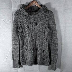 Like Love Grey Cable Knit Alpaca Blend Cowl Neck Sweater Womens Large